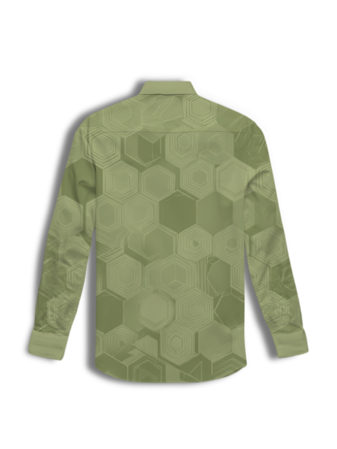 AI Imagined Green Honey Comb Men's Collar Shirt